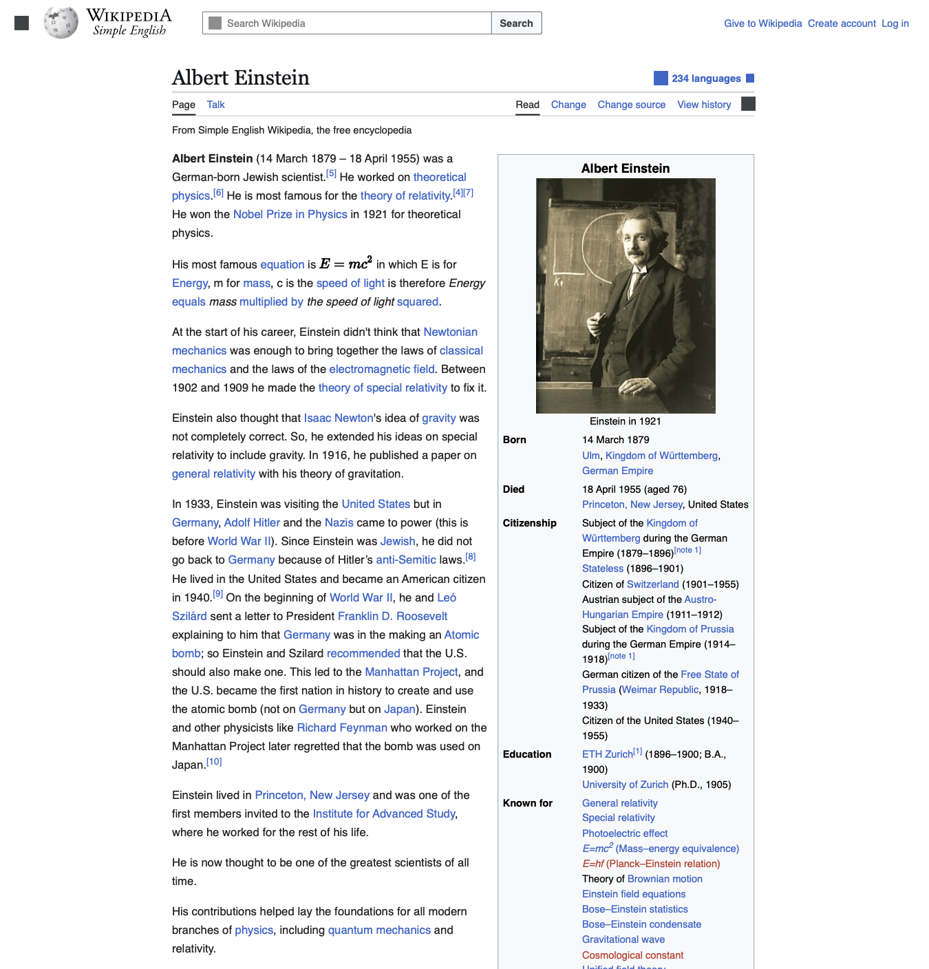 A4 portrait Albert Einstein PDF with normal margins